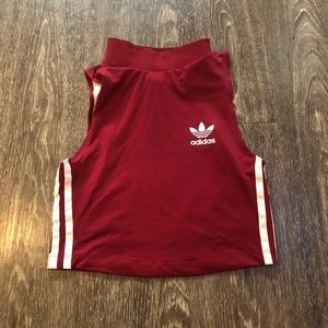 Maroon Adidas crop top